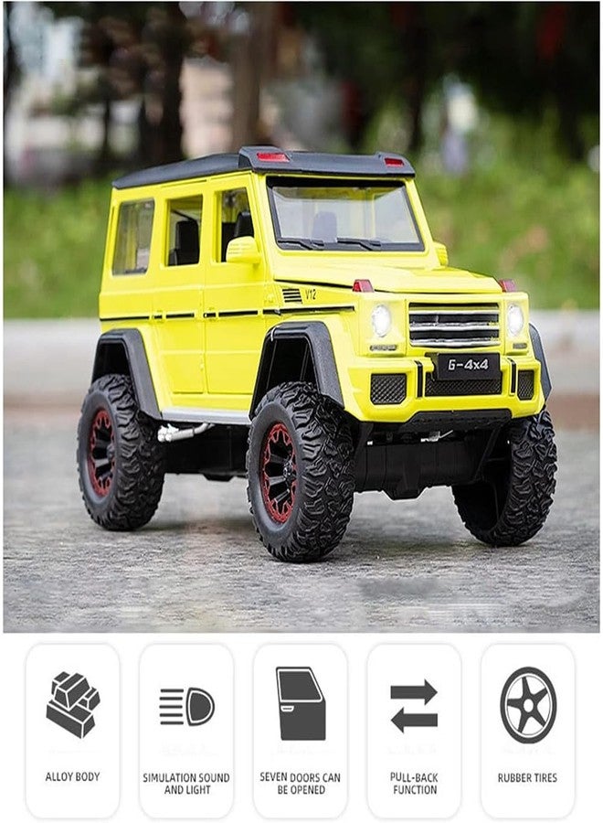 MIRTONICS سيارة لعبة ميرتونيكس AMG G63 4X4 بمقياس 1:24 للأطفال، مصنوعة من المعدن المصبوب، نموذج سيارة قابل للفتح مع إضاءة وصوت، تعمل بتقنية السحب للخلف - Image 3